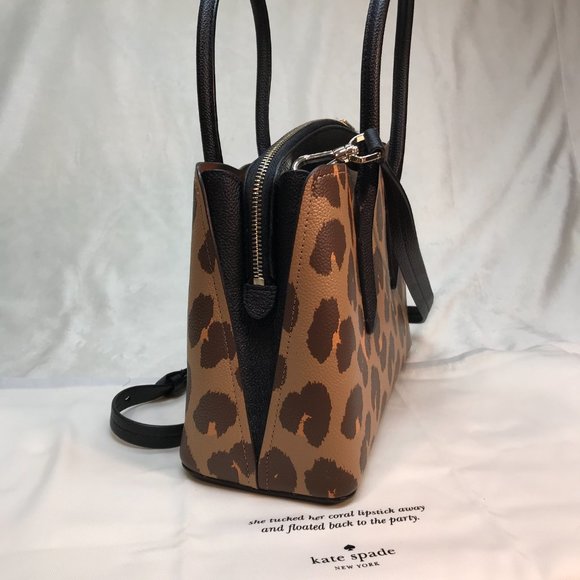 NWOT Authentic Kate Spade Margaux Leopard Medium Leather Convertible Crossbody - Picture 3 of 9